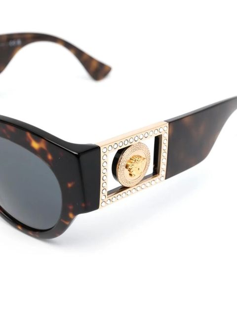 Versace Eyewear Medusa Head tortoiseshell-effect sunglasses - Brown