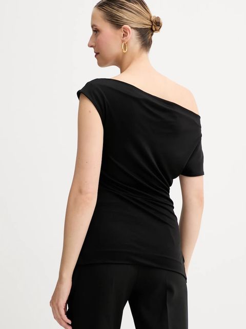 BOSS bluzka damska kolor czarny gładka 50540862