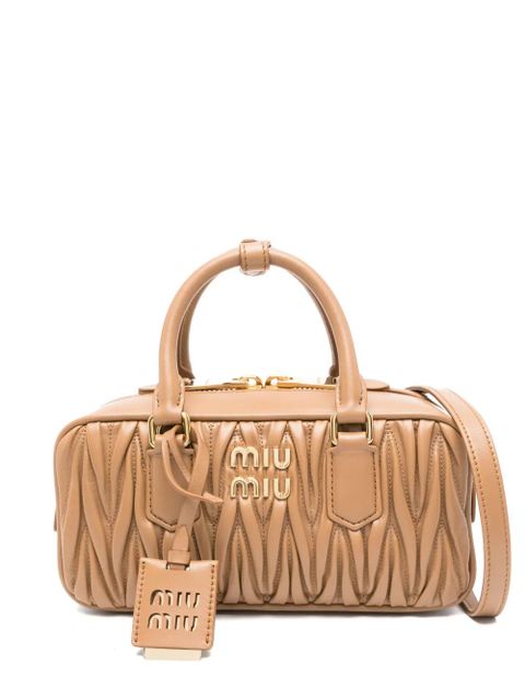 Miu Miu Arcadie matelassé leather tote bag - Brown - zdjęcie produktu nr 1