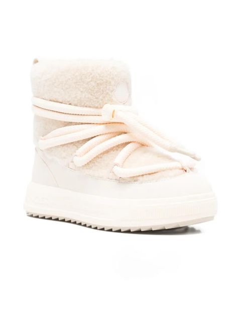 Moncler 42mm shearling lace-up snow boots - Neutrals