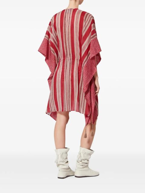 ISABEL MARANT LORELIZ striped tassel beach cover-up - Red