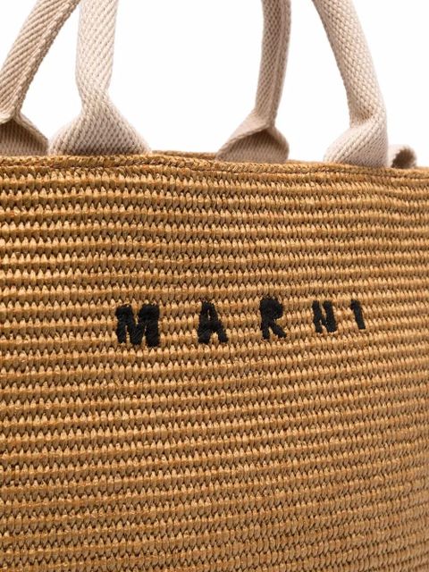 Marni logo-lettering tote bag - Brown - zdjęcie produktu nr 2