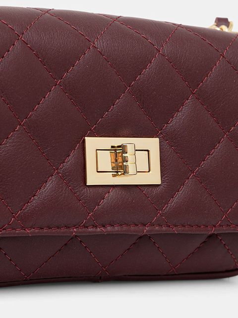 Answear.LAB torebka skórzana kolor bordowy