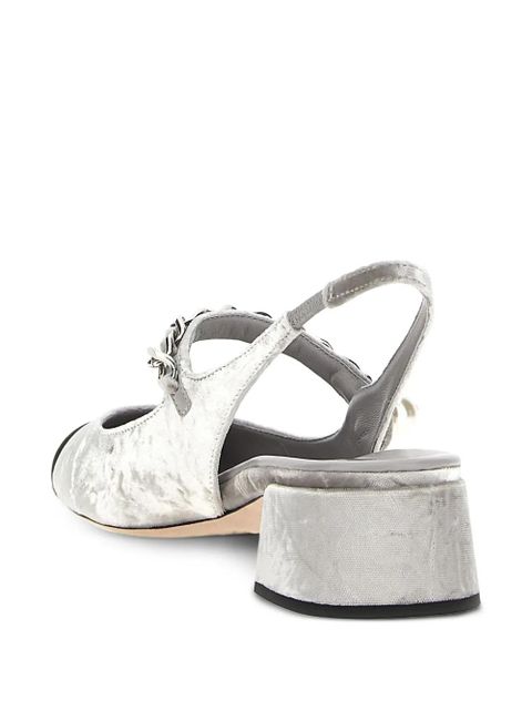 Miu Miu 35mm velvet slingback pumps - Silver