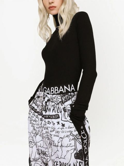 Dolce & Gabbana DG-logo roll-neck jumper - Black