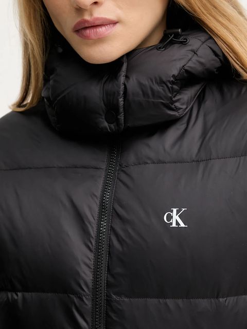 Calvin Klein Jeans kurtka puchowa kolor czarny zimowa oversize LV047D501G