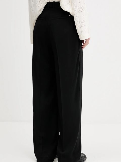 Tommy Hilfiger spodnie damskie kolor czarny proste high waist WW0WW46749 - zdjęcie produktu nr 2