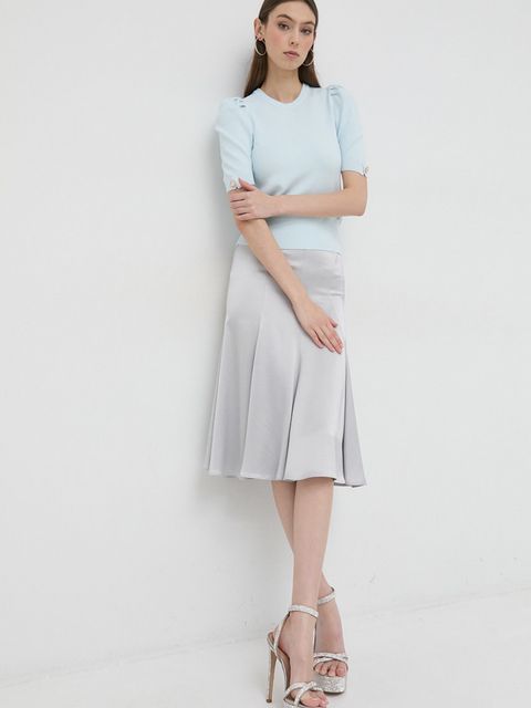 Trussardi spódnica kolor szary midi rozkloszowana