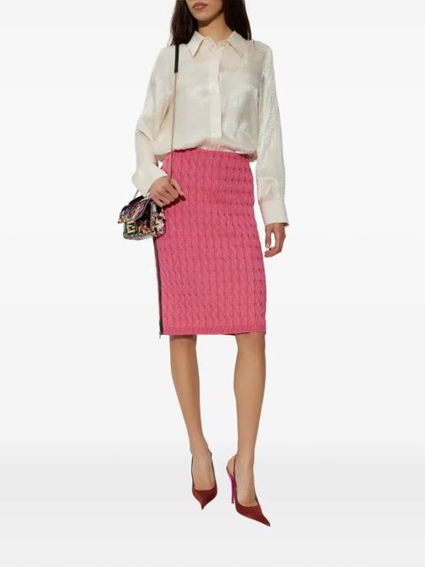 FENDI cable-knit side-zip skirt - Pink - zdjęcie produktu nr 2