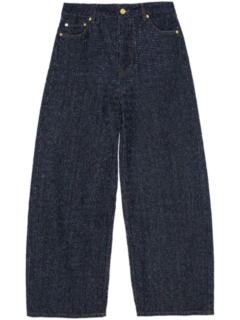 GANNI wide-leg denim trousers - Blue