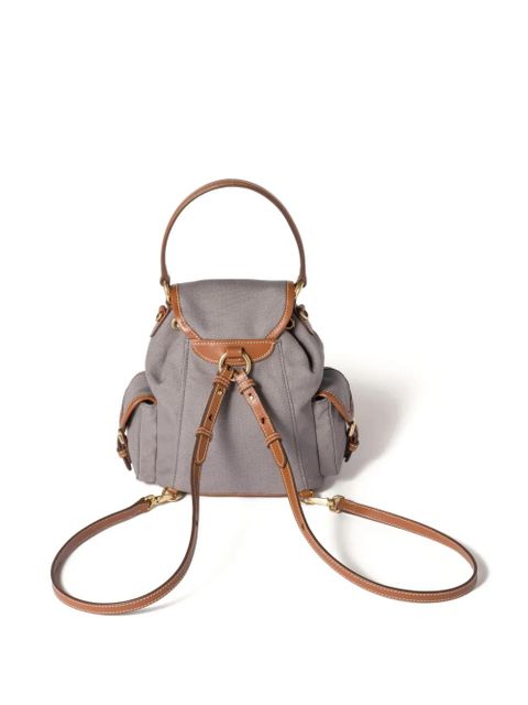Miu Miu leather-trimmed canvas backpack - Grey