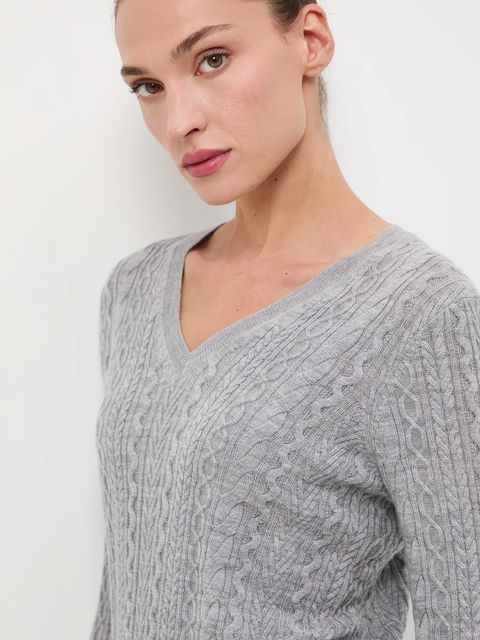 Medicine sweter z wełny merino kolor szary