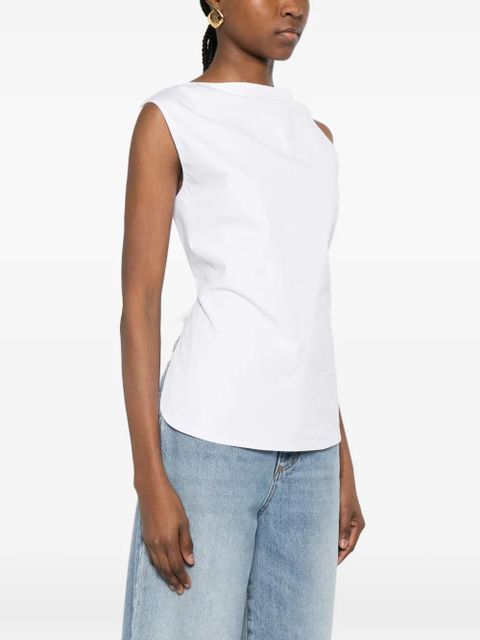 Róhe open-back crushed top - White
