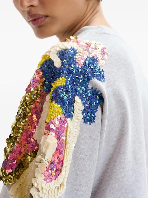 Essentiel Antwerp sequin-embellished bead-embellished sweatshirt - Grey