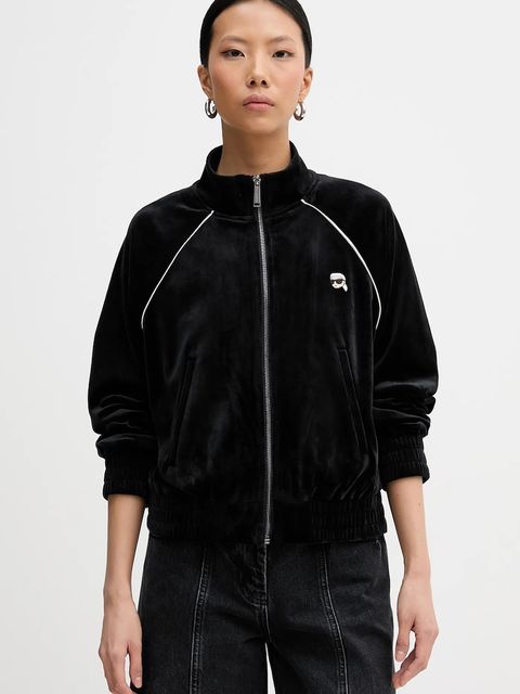 Karl Lagerfeld bluza IKON damska kolor czarny gładka B1W20029 - zdjęcie produktu nr 1