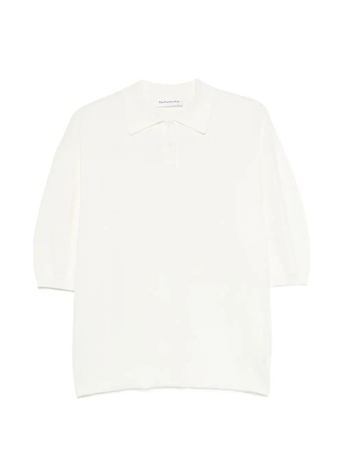 The Frankie Shop Nola short-sleeve knit polo top - White - zdjęcie produktu nr 1