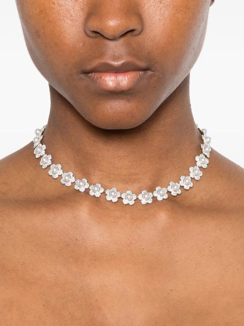 Swarovski flower-embellished necklace - Silver - zdjęcie produktu nr 2