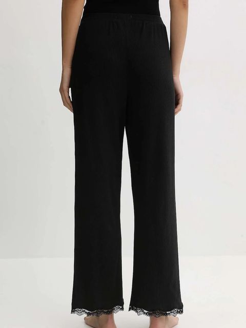 Tommy Hilfiger spodnie piżamowe damskie kolor czarny gładkie UW0UW06074