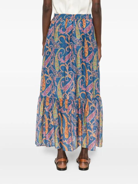 ETRO paisley-print maxi skirt - Blue