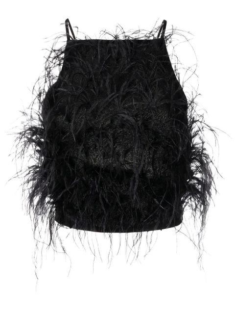 Cult Gaia Joey ostrich feather blouse - Black - zdjęcie produktu nr 1