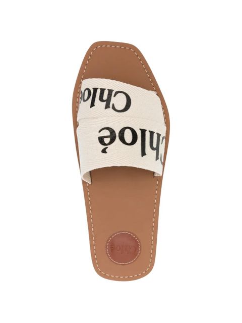 Chloé Woody logo-detail sandals - White