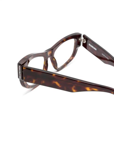 Balenciaga Eyewear tortoiseshell-effect rectangle-frame glasses - Brown - zdjęcie produktu nr 2
