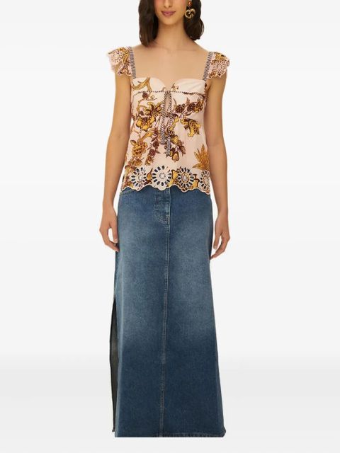 FARM Rio side-slit maxi skirt - Blue - zdjęcie produktu nr 2