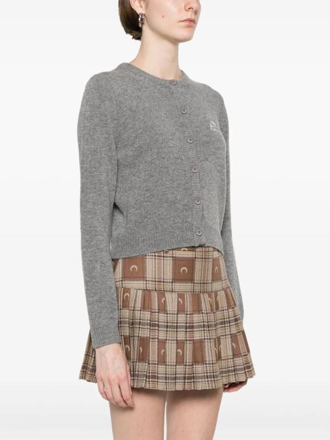 Marine Serre logo-embroidered cardigan - Grey