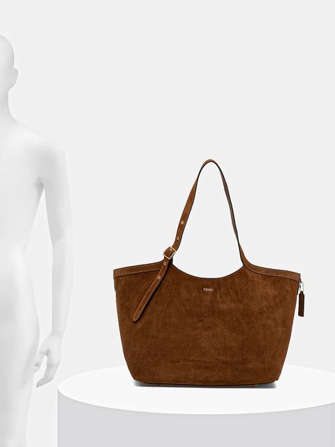 Coach torebka zamszowa kolor brązowy CBN47