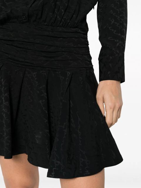 PINKO Arzach logo-jacquard shirtdress - Black