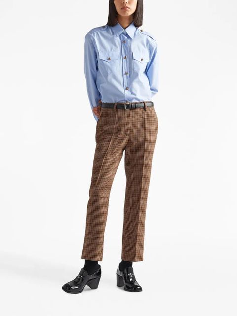 Prada houndstooth-check wool trousers - Brown - zdjęcie produktu nr 2