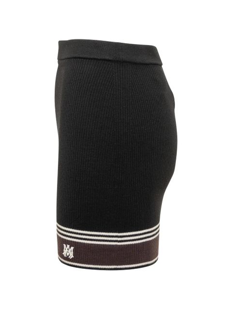 AMIRI stripe-detail mini skirt - Black