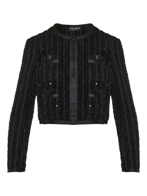Dolce & Gabbana sequin-embellished tweed jacket - Black - zdjęcie produktu nr 1