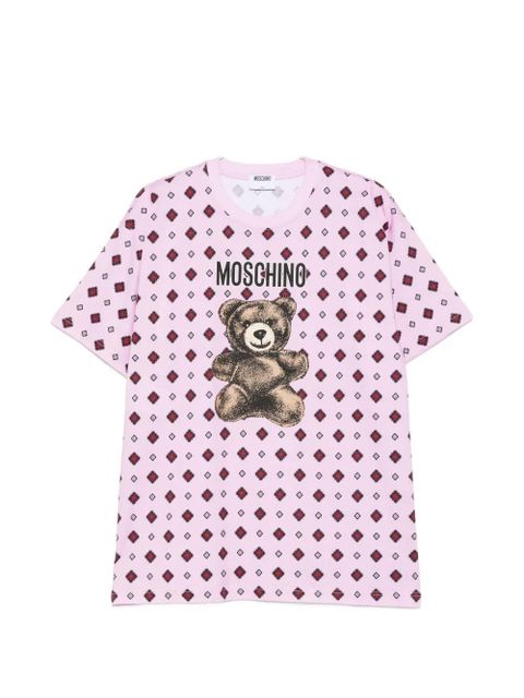 Moschino teddy-motif geometric-print T-shirt - Pink - zdjęcie produktu nr 1
