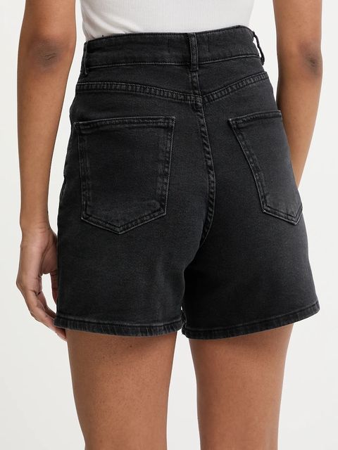 Answear.LAB szorty jeansowe damskie kolor czarny gładkie high waist - zdjęcie produktu nr 2