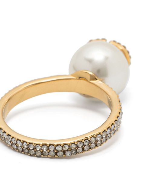 Valentino Garavani VLogo Signature faux-pearl ring - Gold