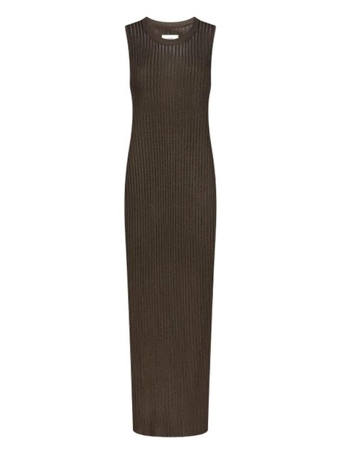 LouLou de Saison Icaria ribbed semi-sheer maxi dress - Brown - zdjęcie produktu nr 1