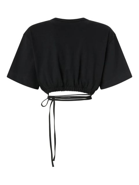 PINKO tie cropped T-shirt - Black - zdjęcie produktu nr 2
