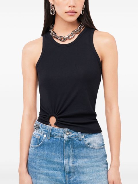 Rabanne asymmetric gathered-detail tank top - Black
