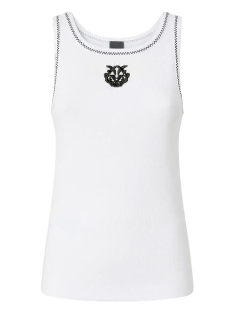 PINKO embroidered-crest sleeveless tank top - White - zdjęcie produktu nr 1