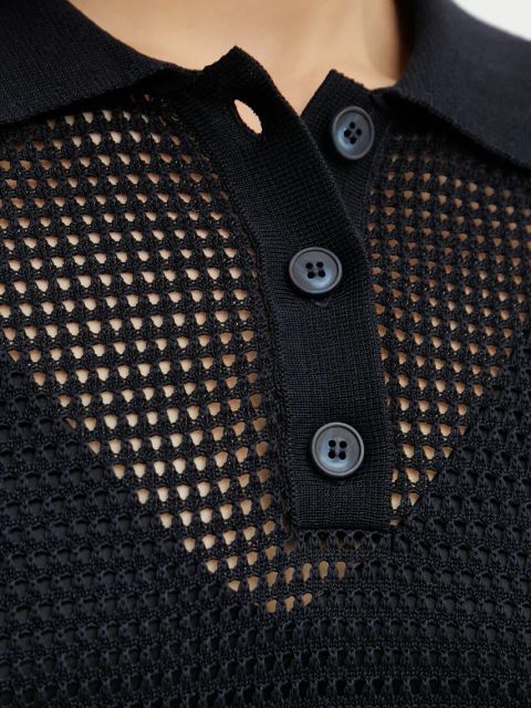 Ivy Oak polo bawełniane FLO damski kolor granatowy IO113164