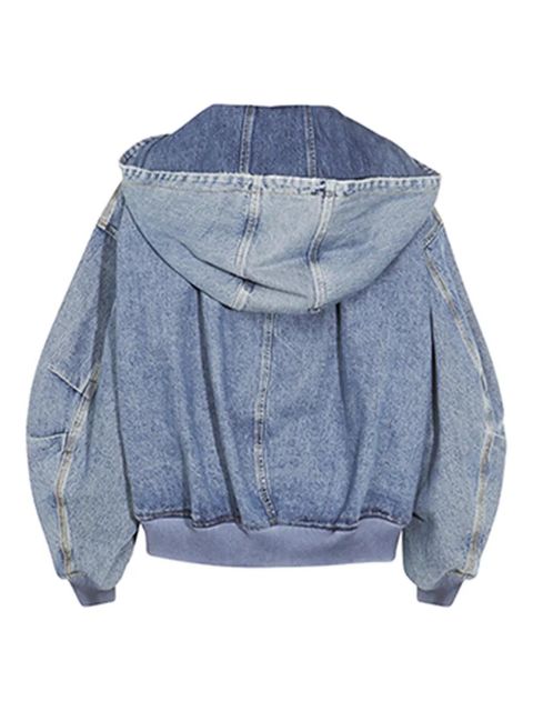 The Attico hooded denim bomber jacket - Blue