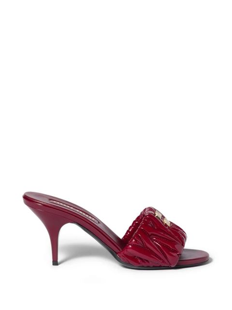 Miu Miu matelassé patent nappa leather mules - Red - zdjęcie produktu nr 1