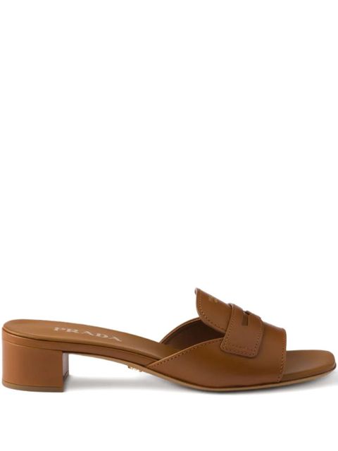 Prada leather sandals - Brown - zdjęcie produktu nr 1