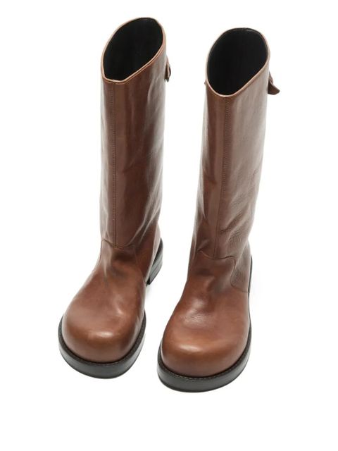 Acne Studios leather knee-high boots - Brown - zdjęcie produktu nr 2