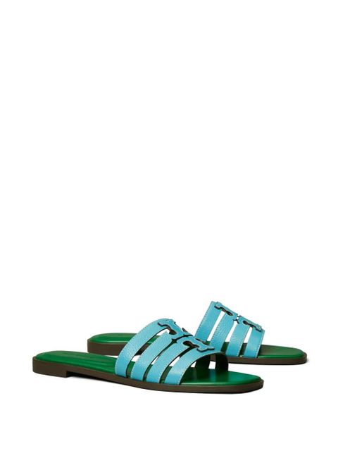 Tory Burch Ines cut-out leather slides - Green - zdjęcie produktu nr 2