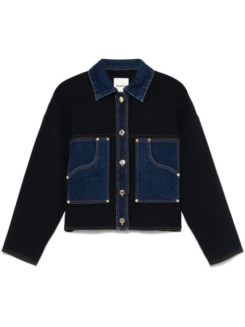SANDRO layered denim cardigan - Blue - zdjęcie produktu nr 1