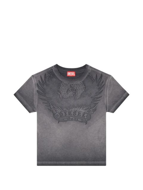 Diesel dévoré-phoenix cover-stitched cotton T-shirt - Grey - zdjęcie produktu nr 1