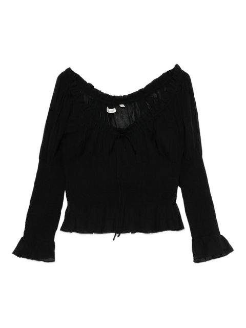 DÔEN scoop neck long sleeve top - Black - zdjęcie produktu nr 1