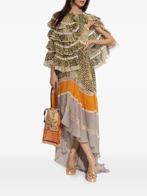ETRO ruffled leopard-print maxi dress - Brown - zdjęcie produktu nr 2